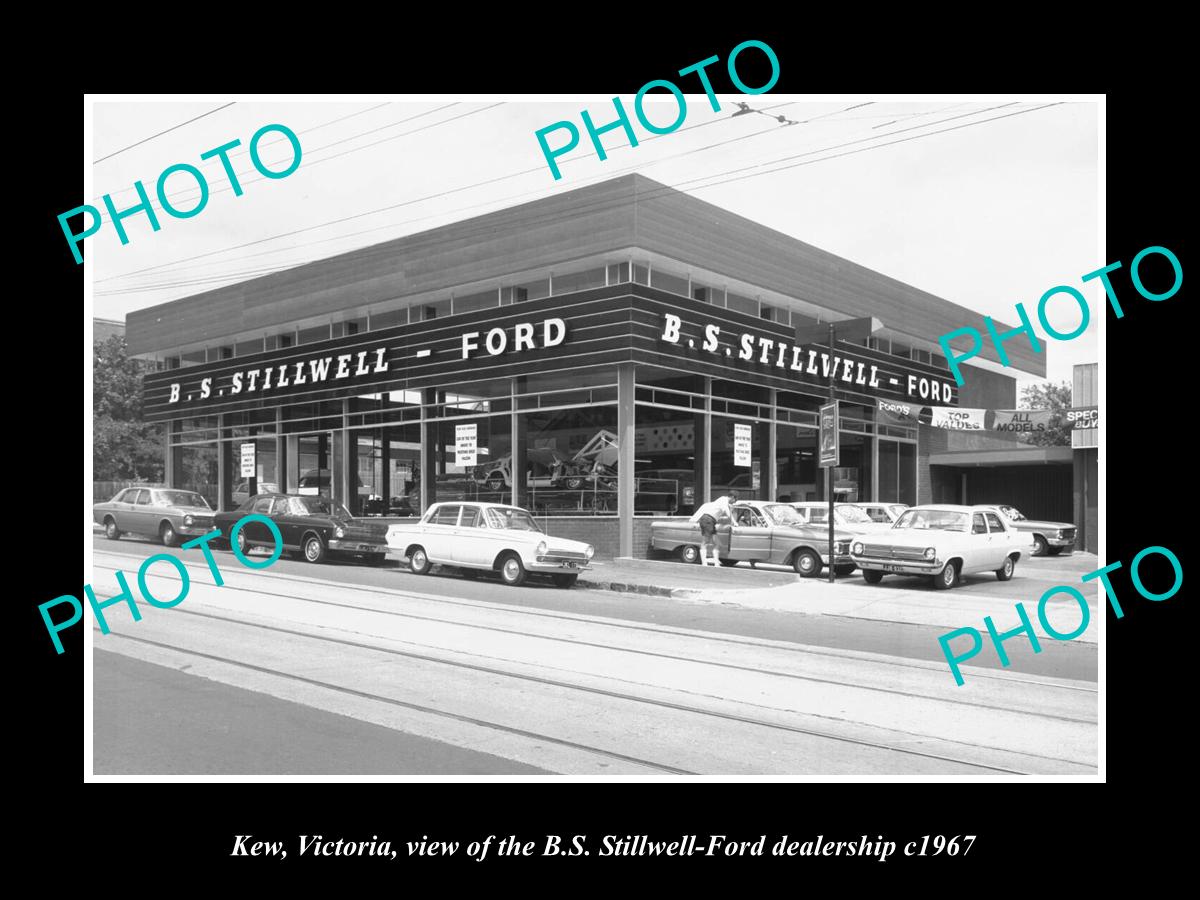 OLD LARGE HISTORIC PHOTO OF KEW VICTORIA, THE STILLWELL FORD DEALERSHIP c1967