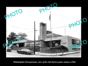 OLD HISTORIC PHOTO OF PHILADELPHIA PENNSYLVANIA, THE 5th POLICE STATION c1960