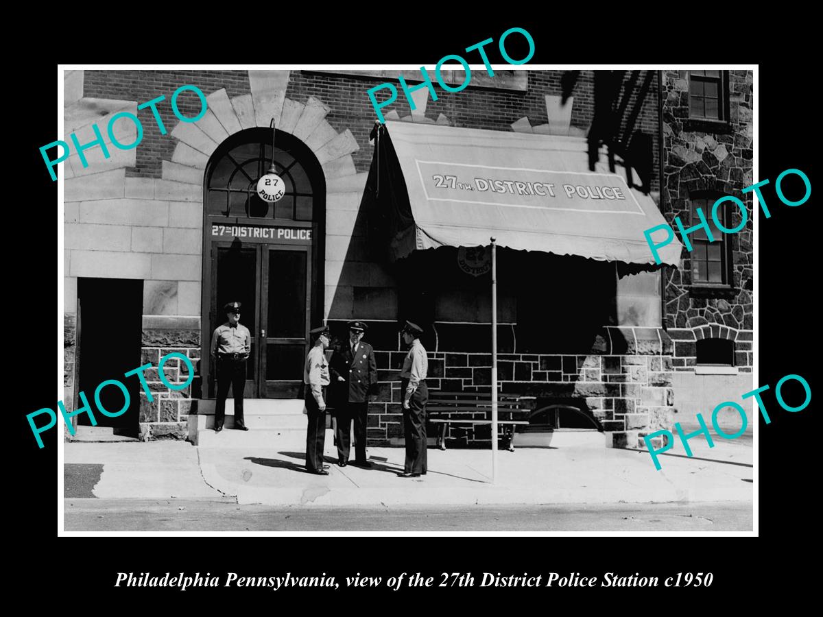 OLD HISTORIC PHOTO OF PHILADELPHIA PENNSYLVANIA, THE 27th POLICE STATION c1950