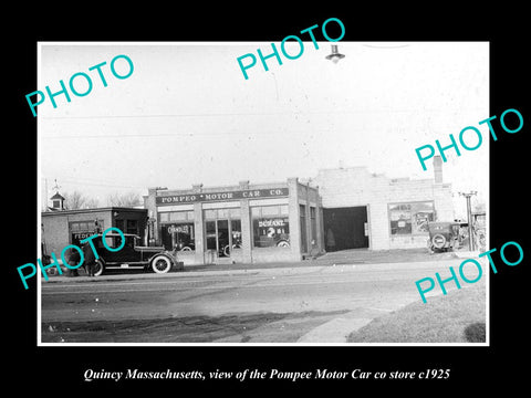 OLD LARGE HISTORIC PHOTO OF QUINCY MASSACHUSETTS, THE POMPEO MOTOR CAR Co c1925