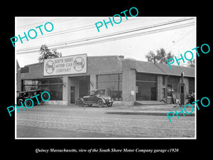 OLD LARGE HISTORIC PHOTO OF QUINCY MASSACHUSETTS, THE SOUTH SHORE MOTOR Co c1920