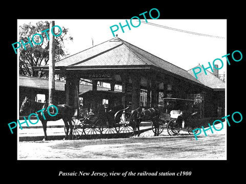 OLD LARGE HISTORIC PHOTO OF PASSAIC NEW JERSEY, THE RAILROAD DEPOT STATION c1900