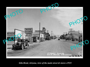 OLD LARGE HISTORIC PHOTO GILA BEND ARIZONA, THE MAIN STREET & STORES c1935