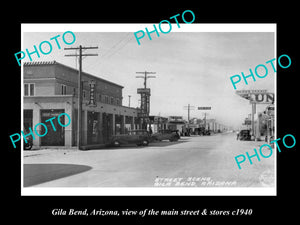 OLD LARGE HISTORIC PHOTO GILA BEND ARIZONA, THE MAIN STREET & STORES c1940