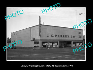 OLD LARGE HISTORIC PHOTO OF OLYMPIA WASHINGTON, THE JC PENNEY STORE c1950