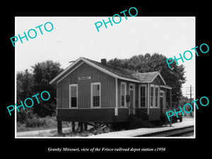 OLD LARGE HISTORIC PHOTO OF GRANBY MISSOURI, THE FRISCO RAILROAD DEPOT c1950