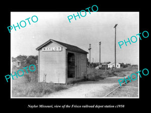 OLD LARGE HISTORIC PHOTO OF NAYLOR MISSOURI, THE FRISCO RAILROAD STATION c1950