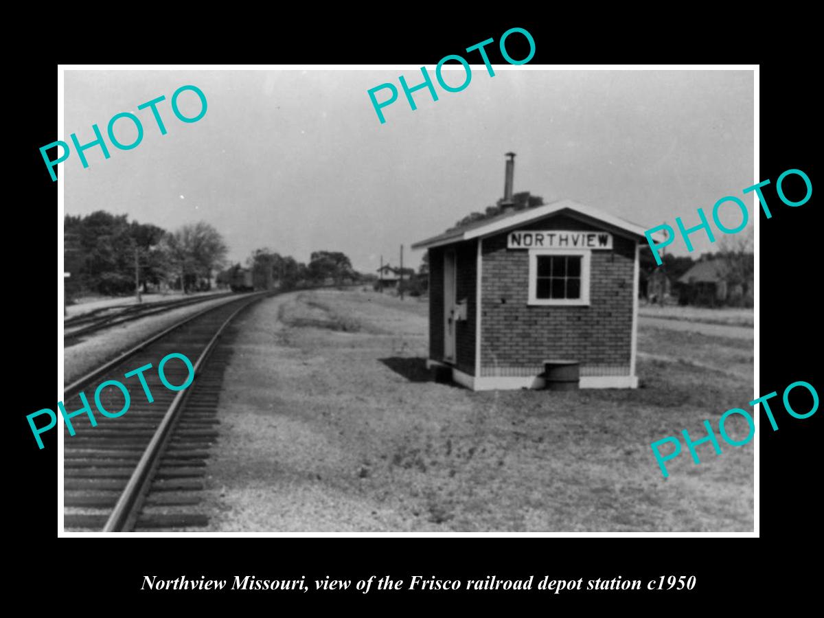 OLD LARGE HISTORIC PHOTO OF NORTHVIEW MISSOURI, THE FRISCO RAILROAD STATION 1950