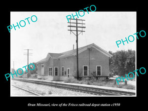 OLD LARGE HISTORIC PHOTO OF ORAN MISSOURI, THE FRISCO RAILROAD STATION c1950