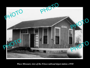 OLD LARGE HISTORIC PHOTO OF WACO MISSOURI, THE FRISCO RAILROAD STATION c1950