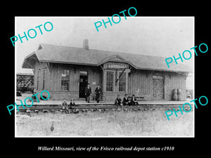 OLD LARGE HISTORIC PHOTO OF WILLARD MISSOURI, THE FRISCO RAILROAD STATION c1910