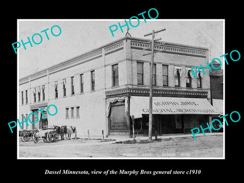 OLD LARGE HISTORIC PHOTO OF DASSEL MINNESOTA, THE MURPHY BROTHERS STORE c1910