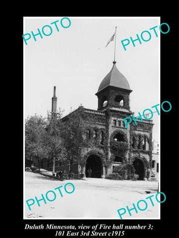 OLD LARGE HISTORIC PHOTO DULUTH MINNESOTA, VIEW OF THE FIRE STATION No 3 c1915