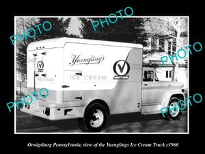 OLD LARGE HISTORIC PHOTO OF ORWIGSBURG PENNSYLVANIA, THE ICE CREAM TRUCK c1960