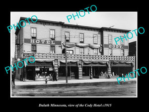 OLD LARGE HISTORIC PHOTO DULUTH MINNESOTA, VIEW OF THE CODY HOTEL c1915