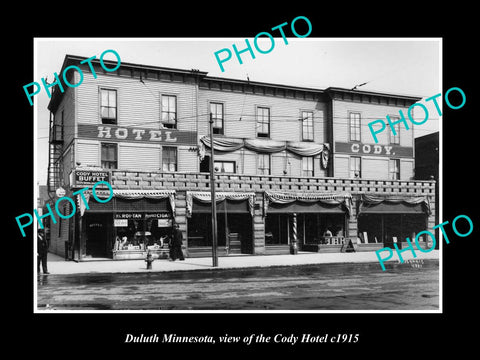 OLD LARGE HISTORIC PHOTO DULUTH MINNESOTA, VIEW OF THE CODY HOTEL c1915