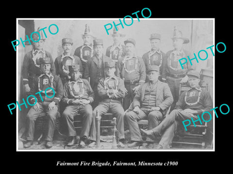 OLD LARGE HISTORIC PHOTO FAIRMONT MINNESOTA, THE FAIRMONT FIRE BRIGADE c1900 1