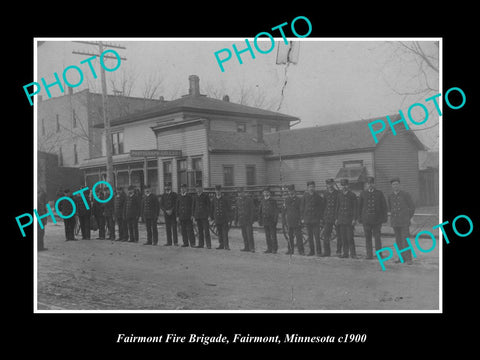 OLD LARGE HISTORIC PHOTO FAIRMONT MINNESOTA, THE FAIRMONT FIRE BRIGADE c1900 2