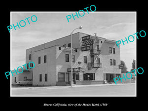 OLD LARGE HISTORIC PHOTO OF ALTURAS CALIFORNIA, VIEW OF THE MODOC HOTEL c1960