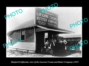 OLD LARGE HISTORIC PHOTO OF HANFORD CALIFORNIA, THE BUTTER Co STORE c1915