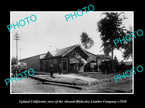 OLD LARGE HISTORIC PHOTO OF UPLAND CALIFORNIA, THE ATWOOD LUMBER Co c1920