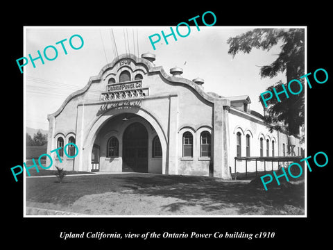 OLD LARGE HISTORIC PHOTO OF UPLAND CALIFORNIA, THE ONTARIO POWER BUILDING c1910