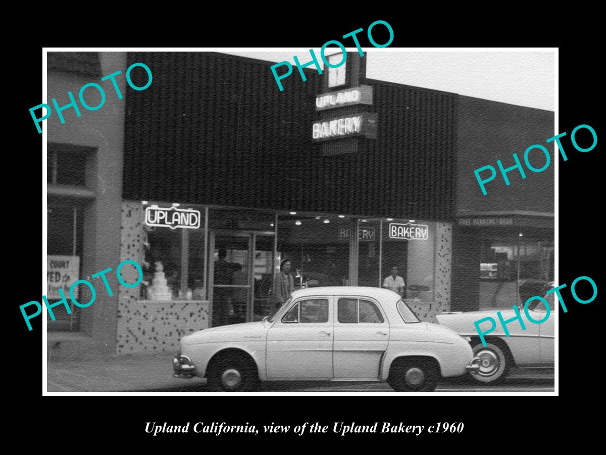 OLD LARGE HISTORIC PHOTO OF UPLAND CALIFORNIA, VIEW OF THE UPLAND BAKERY c1960