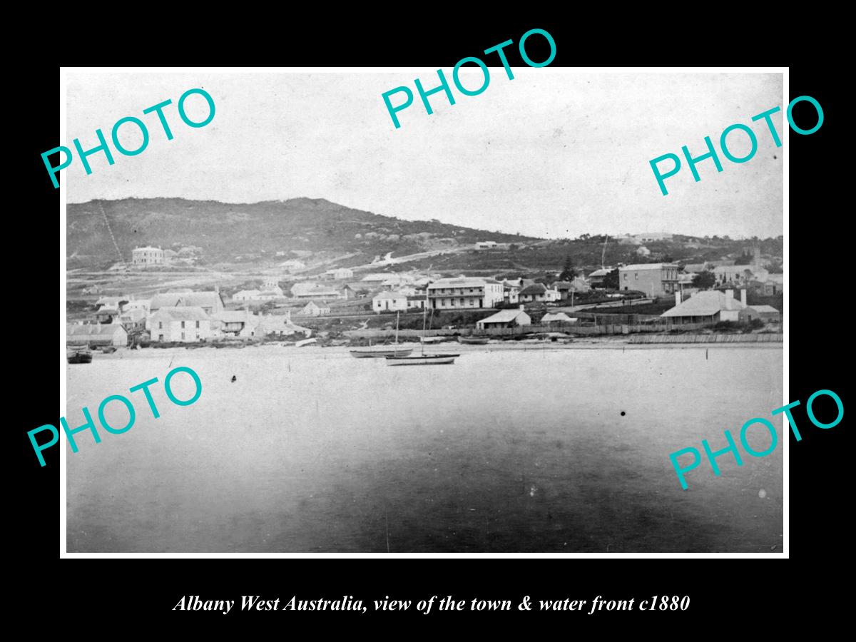 OLD LARGE HISTORIC PHOTO OF ALBANY WEST AUSTRALIA, TOWN & WATERFRONT c1880