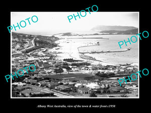 OLD LARGE HISTORIC PHOTO OF ALBANY WEST AUSTRALIA, TOWN & WATERFRONT c1950