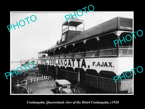 OLD LARGE HISTORIC PHOTO OF COOLANGATTA, QLD, THE COOLANGATTA HOTEL c1920