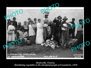 OLD LARGE HISTORIC PHOTO OF HEALESVILLE VIC, ABORIGINALS AT CORANDERRK c1910