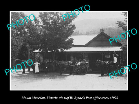 OLD LARGE HISTORIC PHOTO OF MOUNT MACEDON VICTORIA, THE POST OFFICE STORE c1920