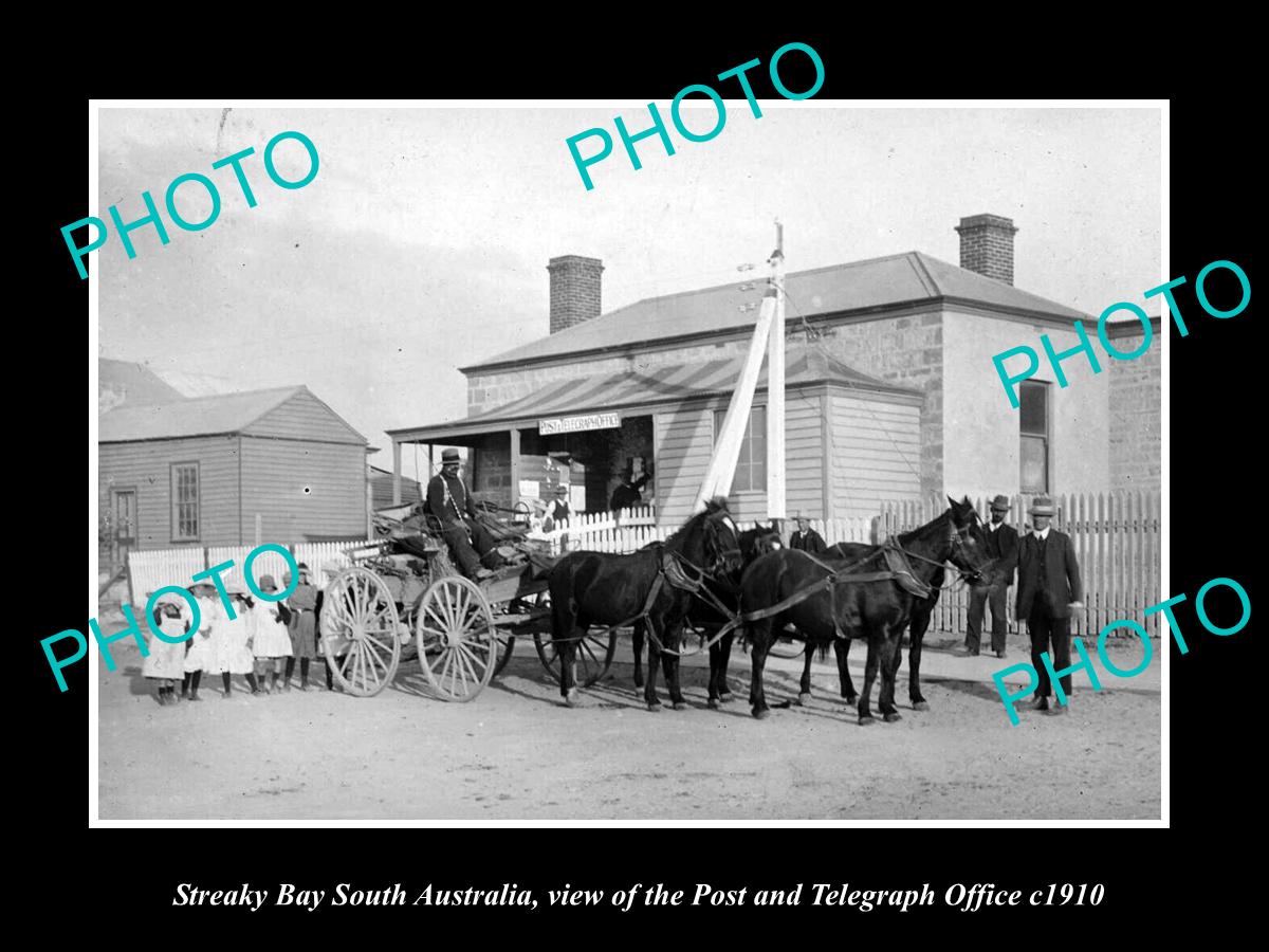 OLD LARGE HISTORIC PHOTO OF STREAKY BAY VICTORIA, VIEW OF THE POST OFFICE c1910