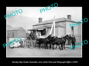 OLD LARGE HISTORIC PHOTO OF STREAKY BAY VICTORIA, VIEW OF THE POST OFFICE c1910