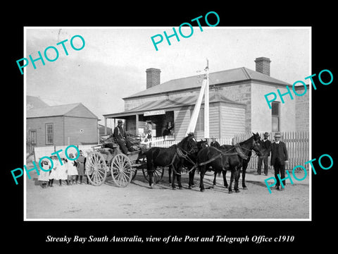 OLD LARGE HISTORIC PHOTO OF STREAKY BAY VICTORIA, VIEW OF THE POST OFFICE c1910