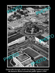 OLD LARGE HISTORIC PHOTO OF GAINESVILLE GEORGIA, AERIAL VIEW OF THE CITY c1944 2