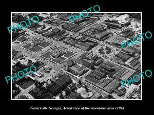 OLD LARGE HISTORIC PHOTO OF GAINESVILLE GEORGIA, AERIAL VIEW OF THE CITY c1944 1