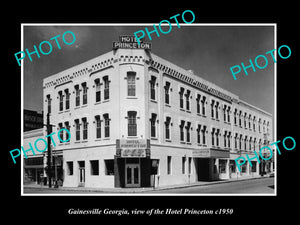 OLD LARGE HISTORIC PHOTO OF GAINESVILLE GEORGIA, VIEW OF HOTEL PRINCETON c1950