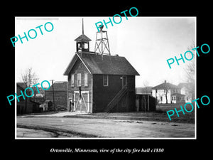 OLD LARGE HISTORIC PHOTO ORTONVILLE MINNESOTA, THE TOWN FIRE STATION c1880