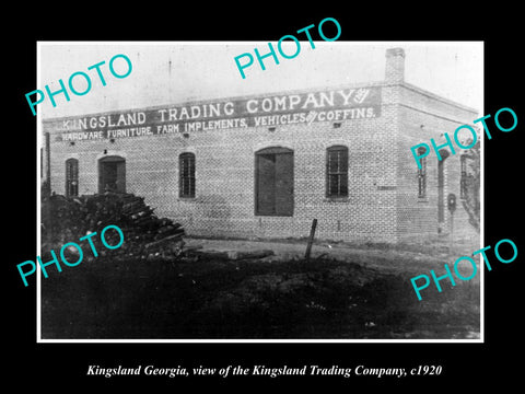 OLD LARGE HISTORIC PHOTO OF KINGSLAND GEORGIA, THE TRADING Co STORE c1920