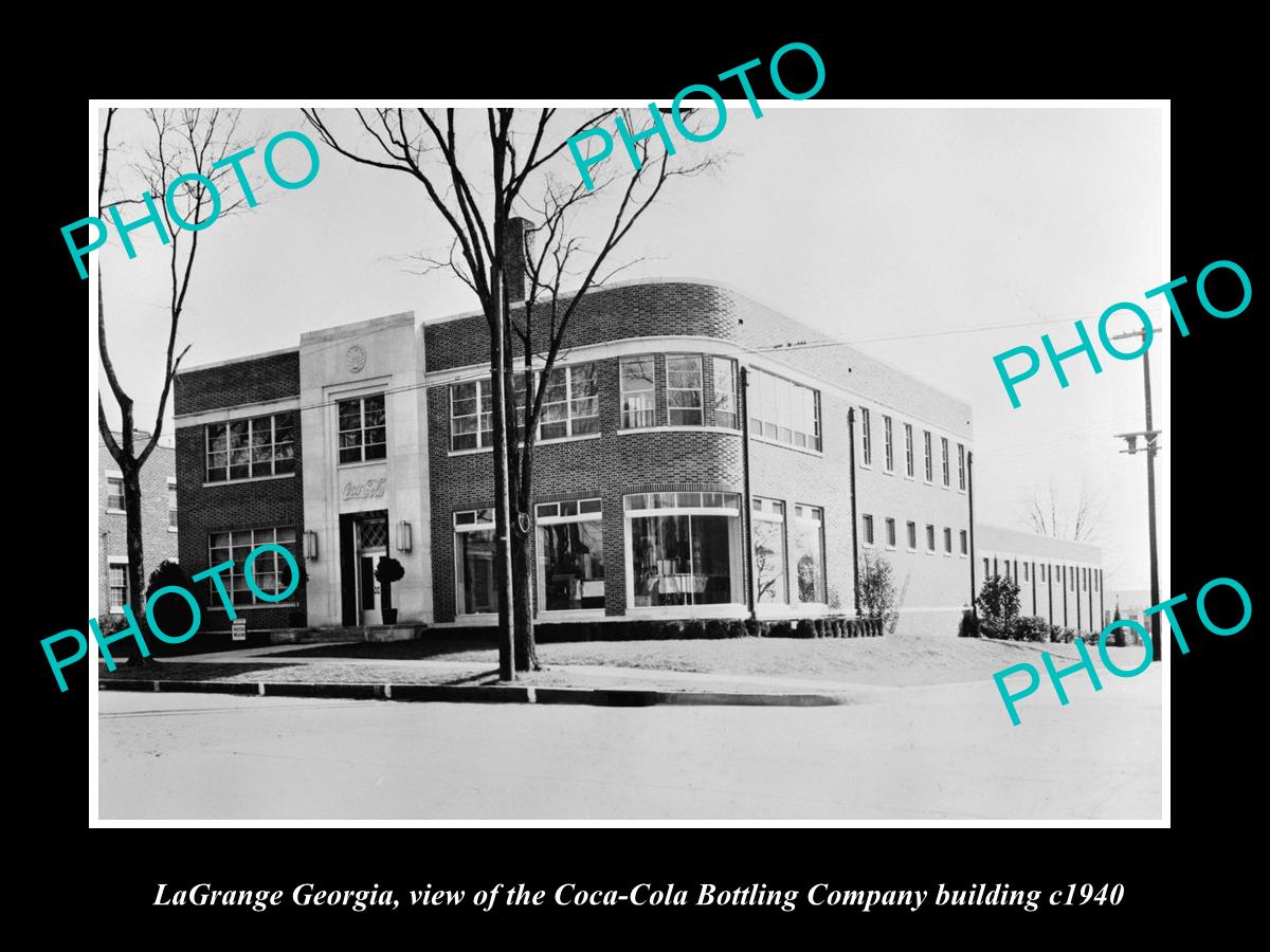 OLD LARGE HISTORIC PHOTO OF LaGRANGE GEORGIA, THE COCA COLA BOTTLING Co c1940