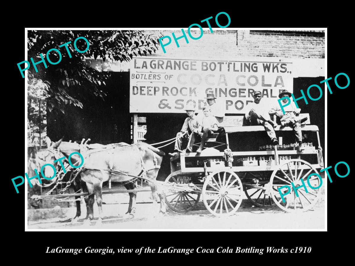 OLD LARGE HISTORIC PHOTO OF LaGRANGE GEORGIA, THE COCA COLA BOTTLING WORKS c1915