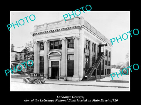 OLD LARGE HISTORIC PHOTO OF LaGRANGE GEORGIA, THE LAGRANGE NATIONAL BANK c1920