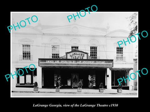 OLD LARGE HISTORIC PHOTO OF LaGRANGE GEORGIA, VIEW OF THE LAGRANGE THEATER c1930