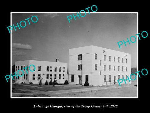 OLD LARGE HISTORIC PHOTO OF LaGRANGE GEORGIA, THE TROUP COUNTY JAIL c1940