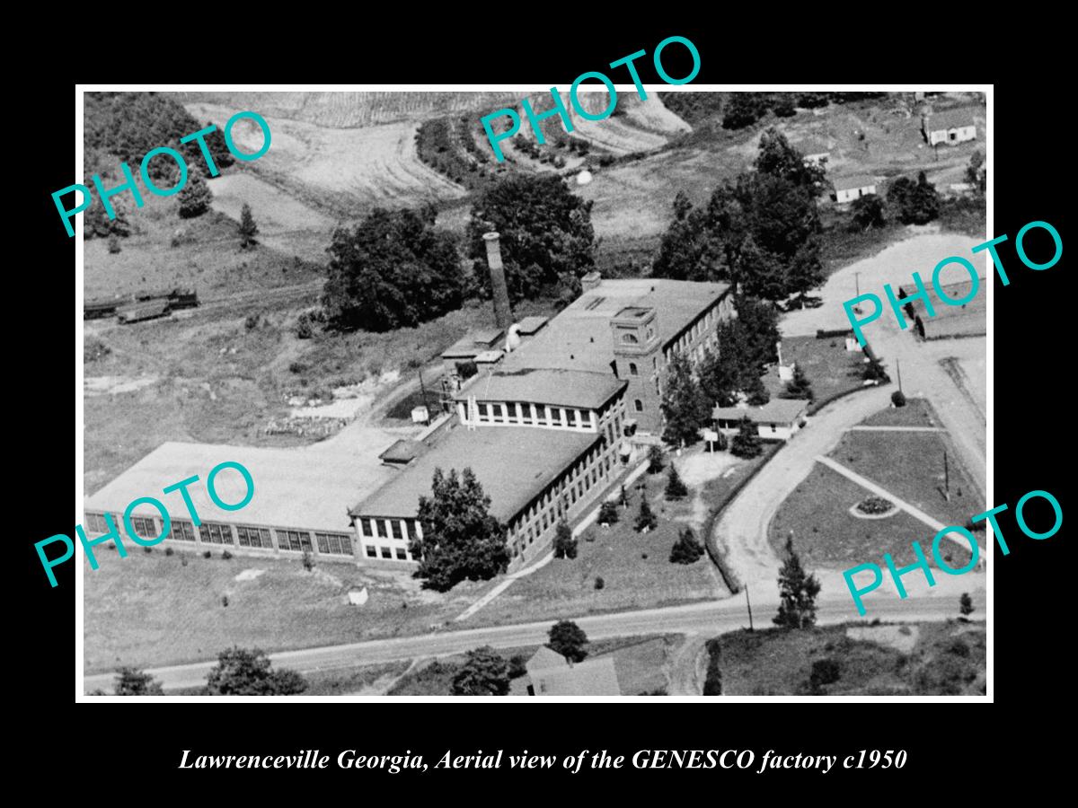 OLD LARGE HISTORIC PHOTO OF LAWRENCEVILLE GEORGIA, THE GENESCO FACTORY c1950