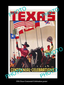 OLD LARGE HISTORIC PHOTO OF 1936 TEXAS USA STATE CENTURY CELEBRATIONS POSTER 4