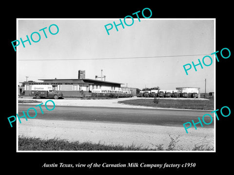 OLD LARGE HISTORIC PHOTO OF AUSTIN TEXAS, THE CARNATION MILK Co FACTORY c1950