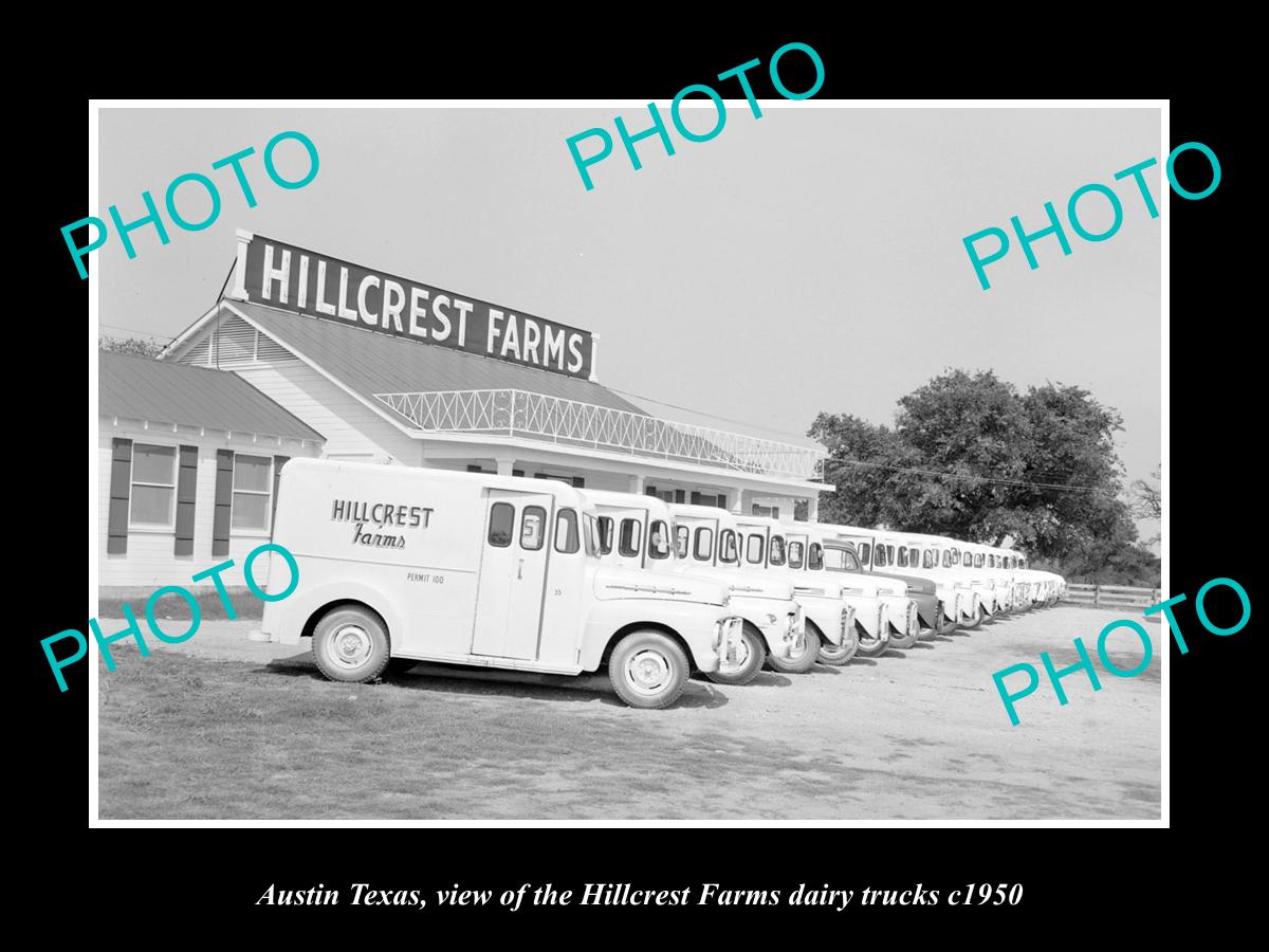 OLD LARGE HISTORIC PHOTO OF AUSTIN TEXAS, THE HILLCREST FARMS DIARY Co c1950