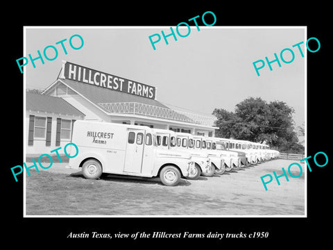 OLD LARGE HISTORIC PHOTO OF AUSTIN TEXAS, THE HILLCREST FARMS DIARY Co c1950